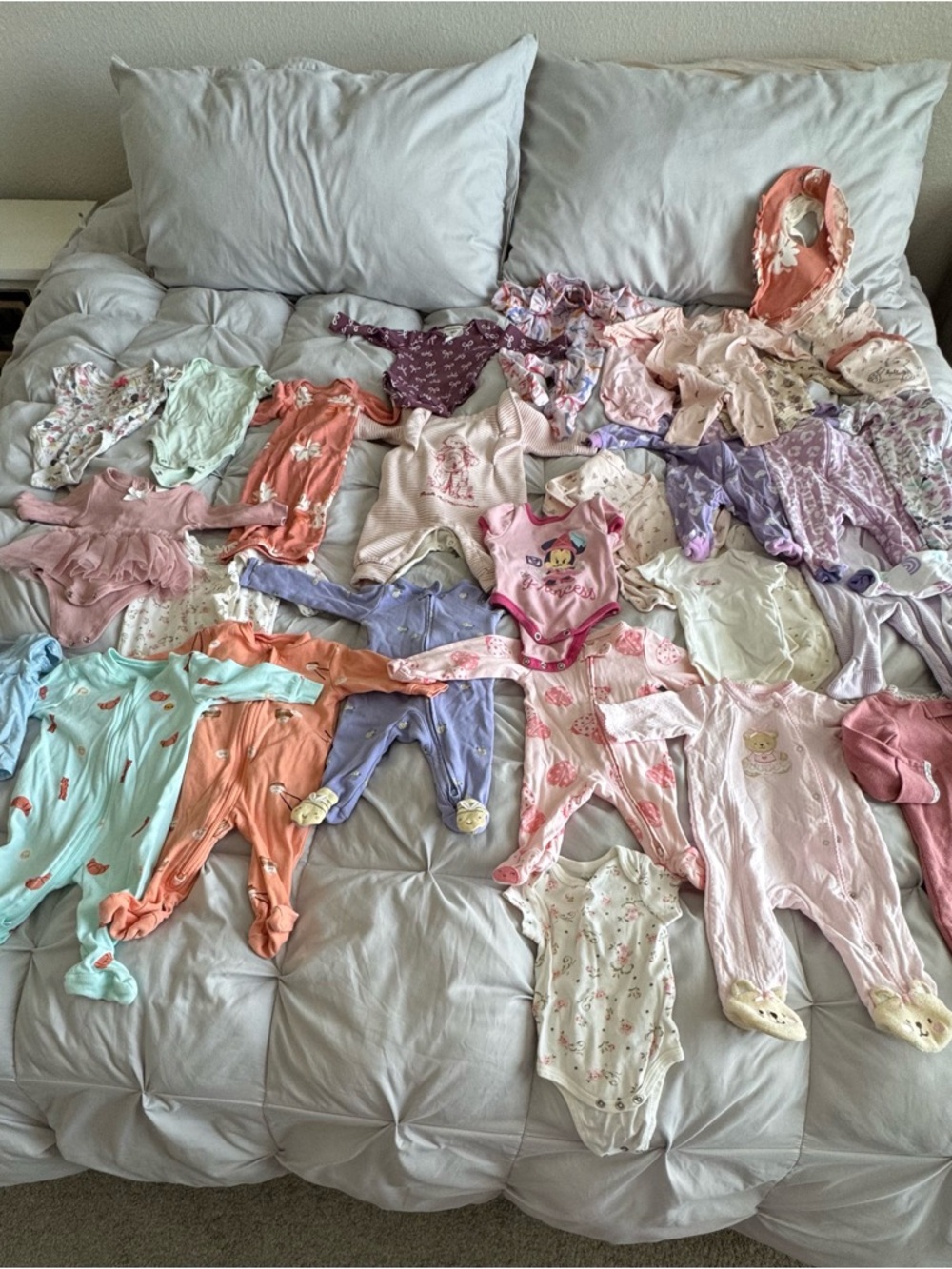 Mixed Pastel Baby One-Piece Set - Pink, Purple, Coral, Mint